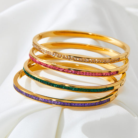 18K gold noble and dazzling diamond design versatile bracelet