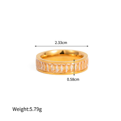 18K Gold Exquisite Fashion Inlaid Colorful Zircon Design Versatile Ring