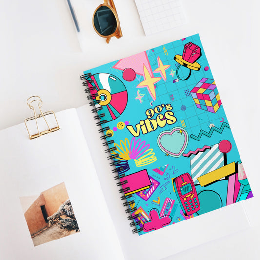 90's Vibes Spiral Notebook - Ruled Line