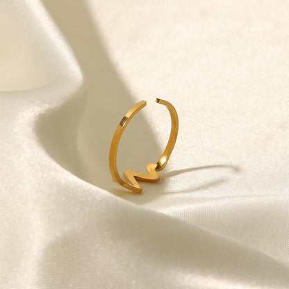Versatile 18K Gold Plated Heartbeat Ring