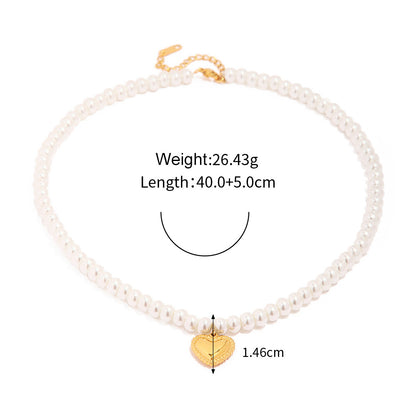 18k Gold Exquisite Noble Pearl and Heart Pendant Design Versatile Necklace