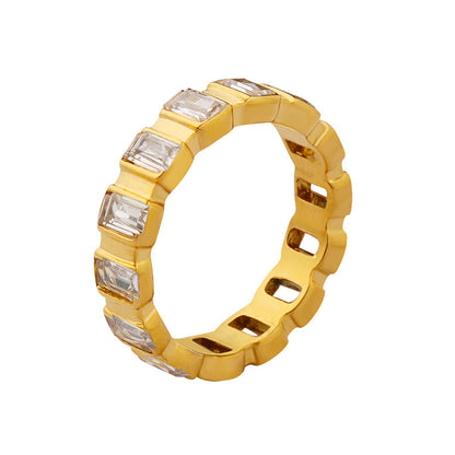 Fashionable hip-hop style personalized all-match ring inlaid with diamonds